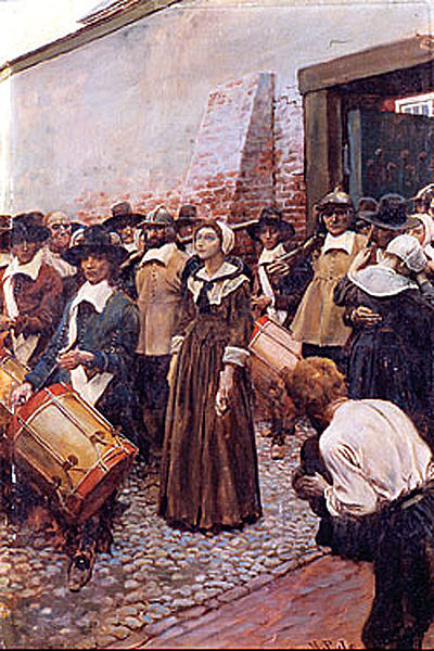 Mary Dyer being led to the gallows, Newport, RI, 1660 CE, June 1st (Howard Pyle) (1853-1911) Newport Historical Society
